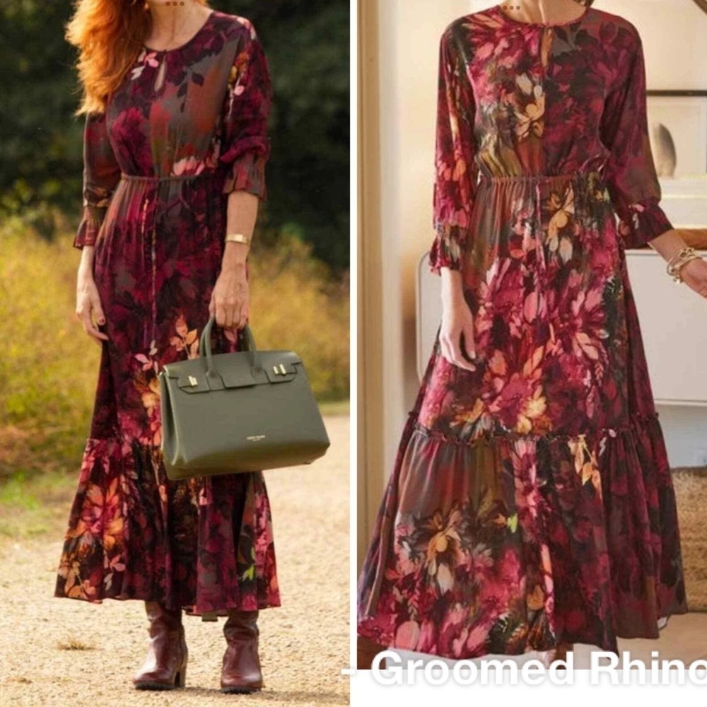 Soft Surroundings Natural Romance Floral Maxi Dress Size XL
